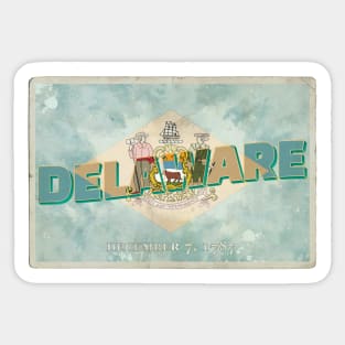 Delaware vintage style retro souvenir Sticker